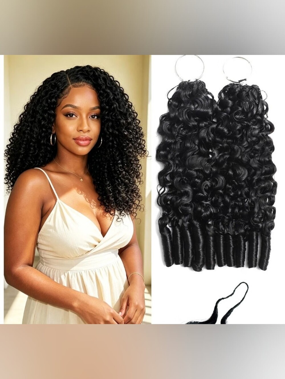 Burmese Curly Feather Crochet Human Hair 2 Bundles 100g 100 Strands 18"